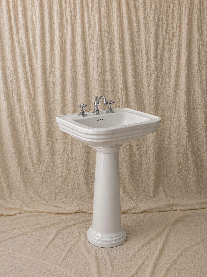 Curved Pedestal Washbasin 72