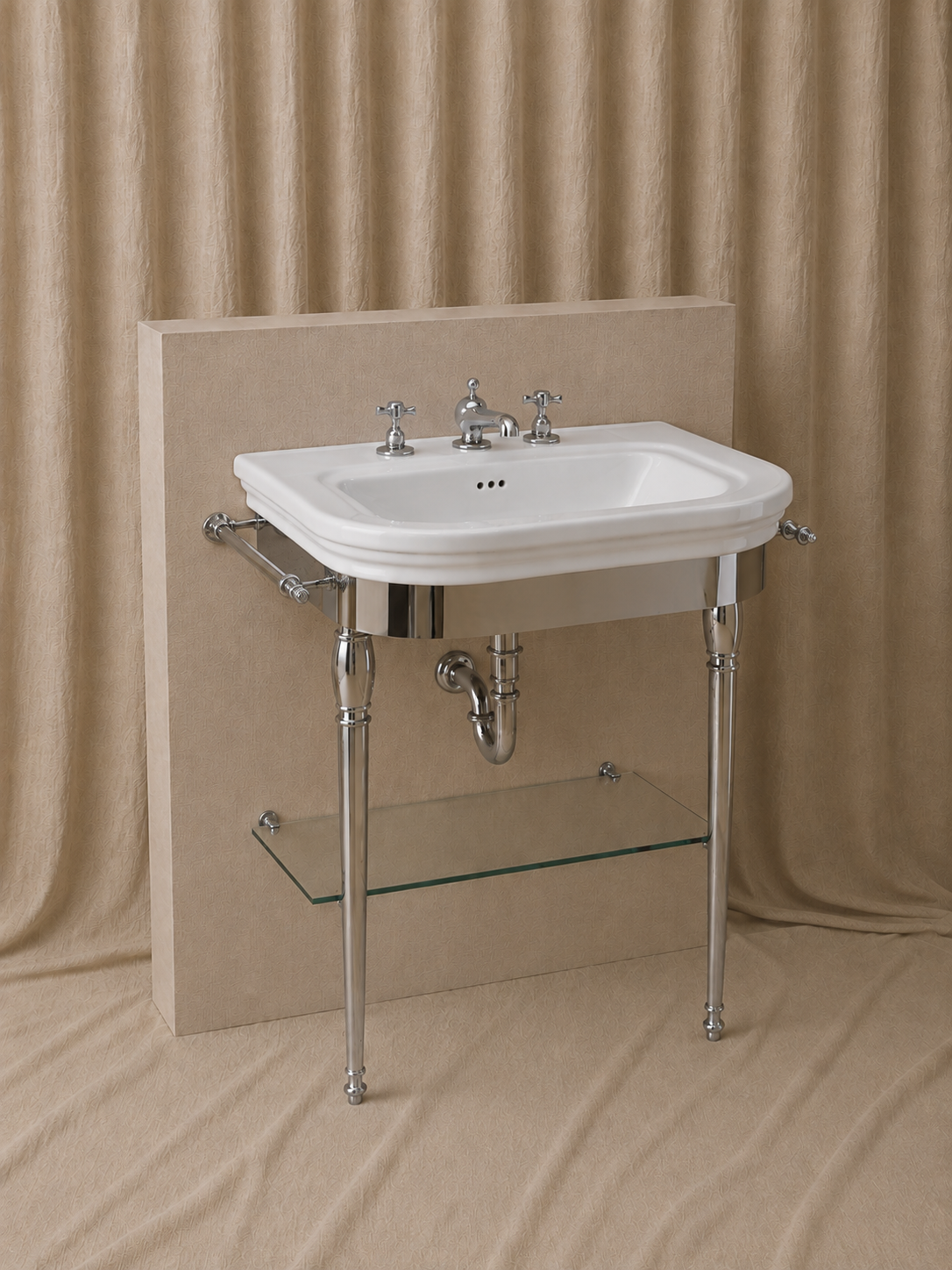 Curved Console Washbasin 72