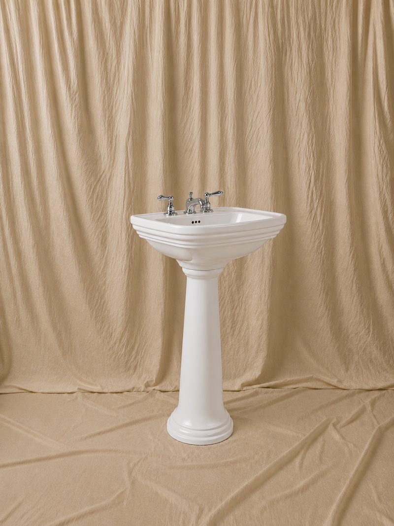 Curved Pedestal Washbasin 61